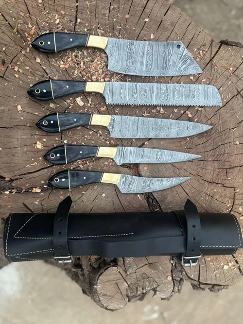 Handmade Damascus Steel Chef Tool Set | Artisan Kitchen Tools
